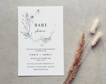 PRINTED // Baby Shower // Invitations We're having a baby, Parents to be,  Mum to be,  Baby Sprinkle