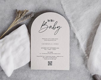 PRINTED // arch Baby Shower // Invitations We're having a baby, Parents to be,  Mum to be,  Baby Sprinkle