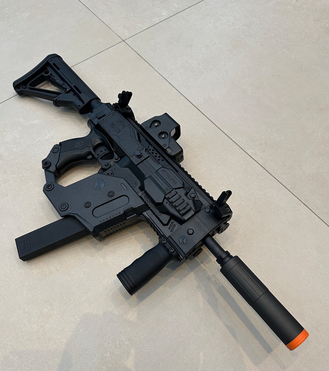 Nerf Stryfe Customs / KRISS Vector PEQ-15 Laser Holo & 45 Degrees ...