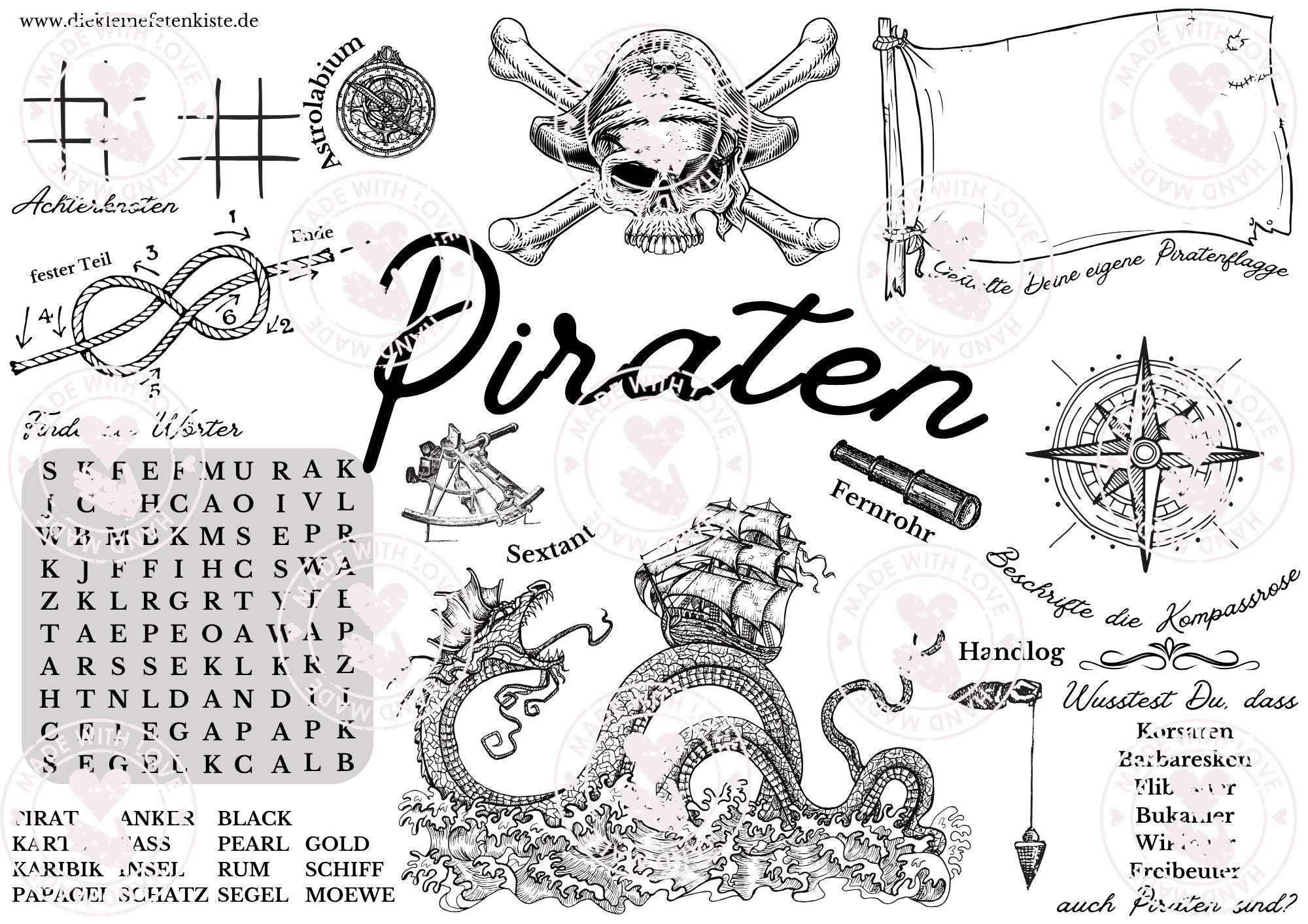 Pirate placemats to print for children The little party box Coloring…