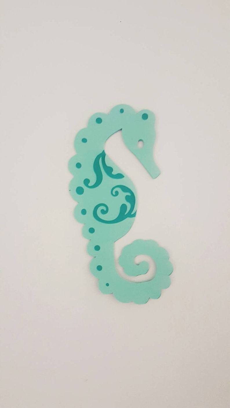 10 SEAHORSES--5x5--Birthday--Mermaid Theme--Nautical--Baby Shower--Seahorse Garland--Any Color--