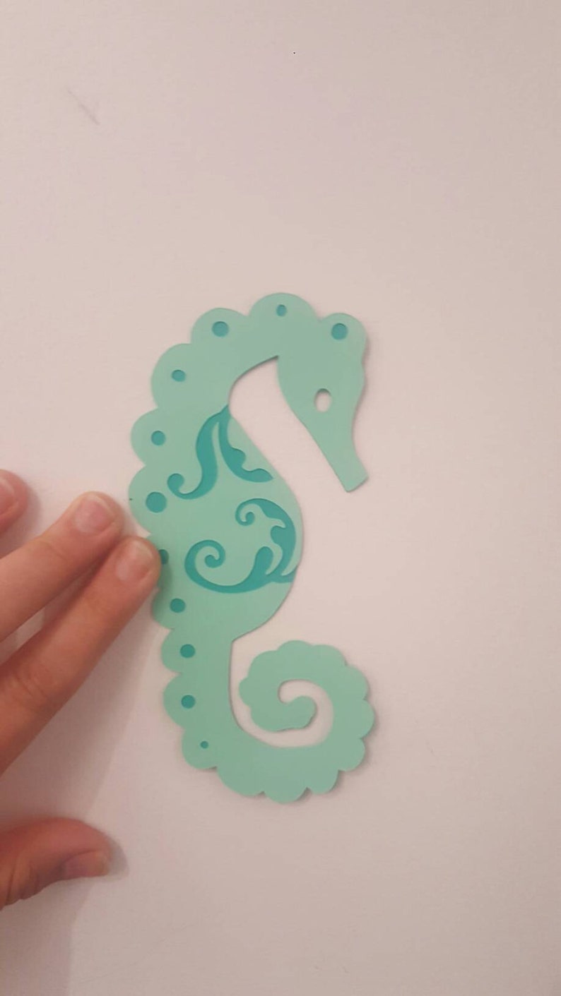 10 SEAHORSES--5x5--Birthday--Mermaid Theme--Nautical--Baby Shower--Seahorse Garland--Any Color--