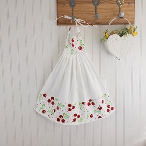 Cherry hanging towel Hanging towel with ties Kitchen towels Towels Cherry decor Cherry theme Cherry towel