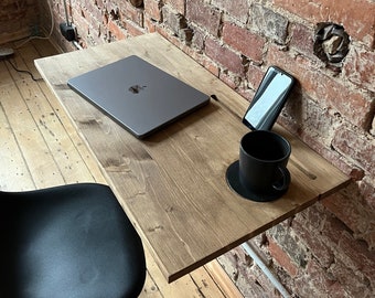 Compact Murphy Desk with Phone Holder and Cup Coaster - Ideal Computer Laptop Desk for Small Spaces