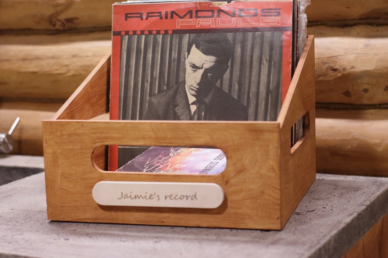 Rustic Vinyl Records Storage Crate Customizable and Stylish ...