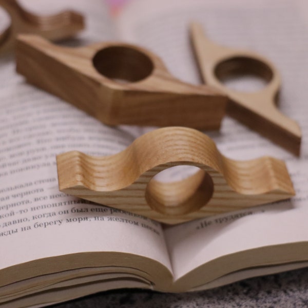 Thumb Page Holder for Book Lovers - Handcrafted Wood Book Buddy
