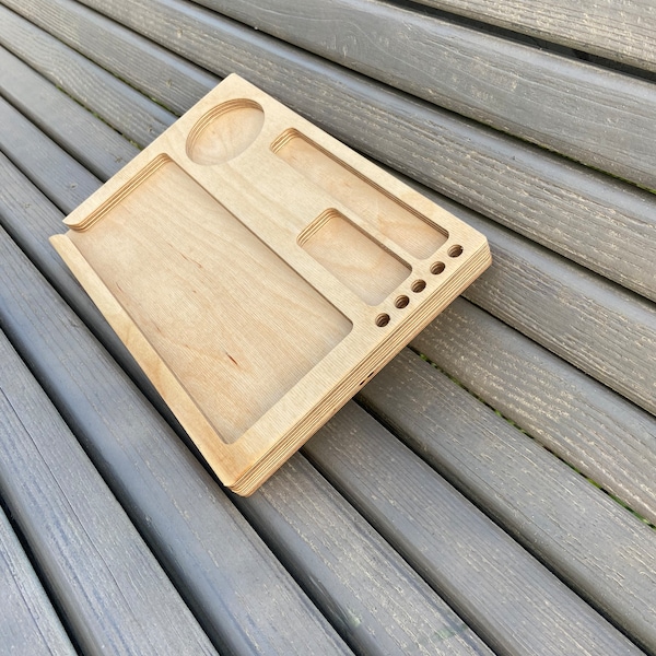 Wooden Rolling Tray - Small and Portable Cannabis Tray