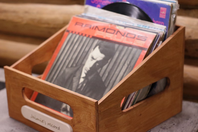 Rustic Vinyl Records Storage Crate - Customizable and Stylish ...