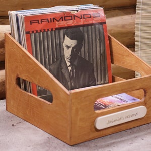 Rustic Vinyl Records Storage Crate - Customizable and Stylish Organization