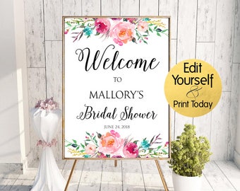 bridal shower welcome sign etsy