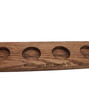 Personalized Solid Oak Whiskey Tasting Flight board for Your 3 or 4 Glencairn Glasses, bourbon, scotch