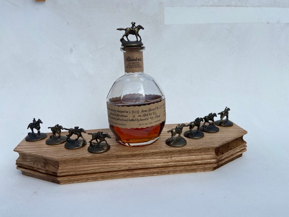 Whiskey Blanton's Bourbon Cork Display Solid Oak with Cherry Inlay Blantons 