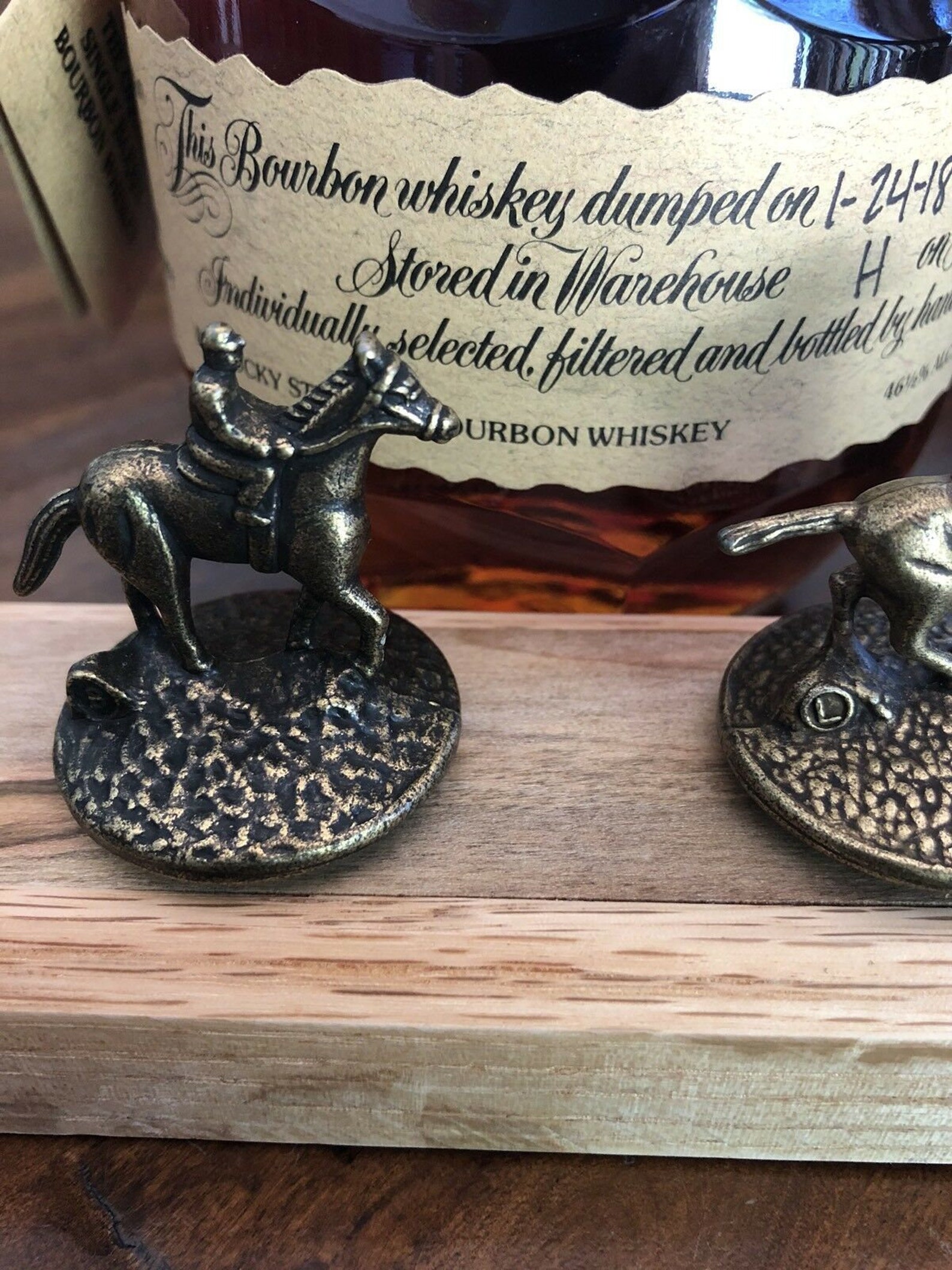 Blanton's Bourbon Cork Display Solid Oak w/ Ambrosia Etsy