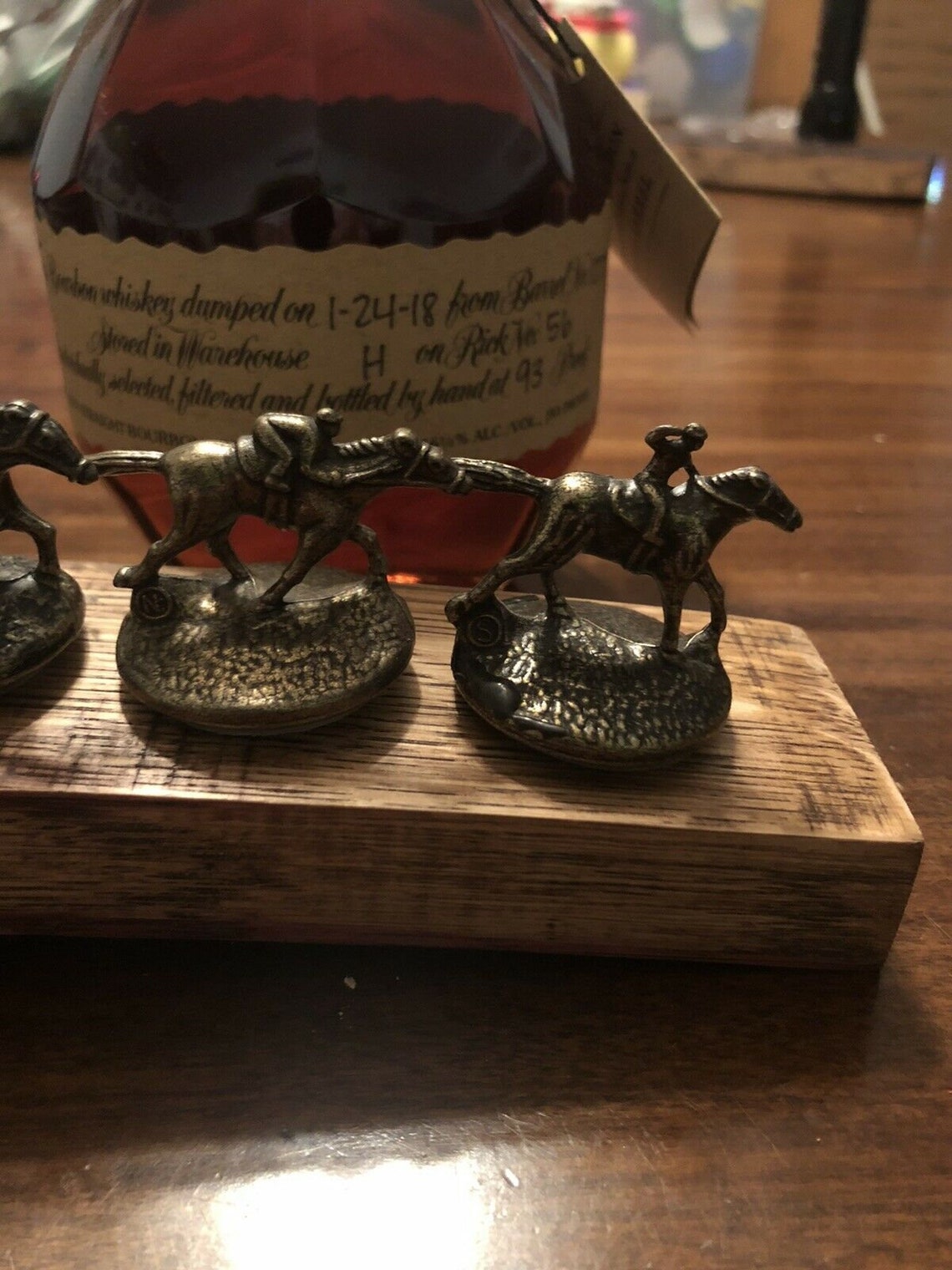 Blanton's Bourbon Cork Stopper Display Center Oak Barrel Etsy