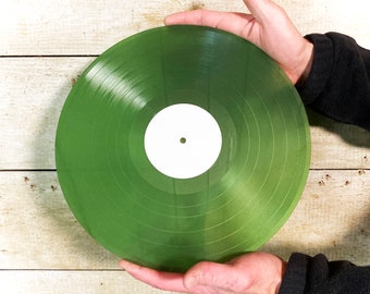 12" Mixtape Vinyl Record, Two Sided GREEN TRANSLUCENT Record  - Your Playlist on Vinyl 22 minutes and 6 tracks per side