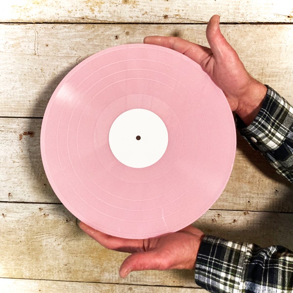 12"  Mixtape Vinyl Record TWO SIDED, Your Songs on Custom Vinyl, PINK 22 minutes and 6 tracks Per Side