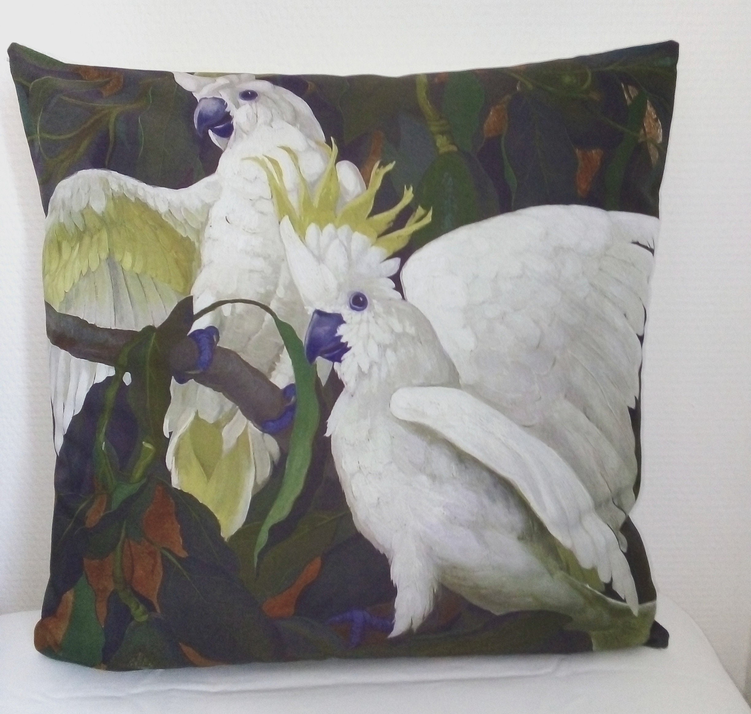Coussin Perroquets Blancs