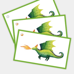 Printable dragon gift tags, birthday party favour tags