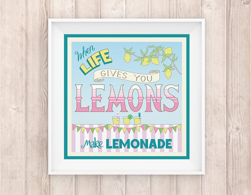 When Life Gives You Lemons Art Print Kitchen Art Print Etsy