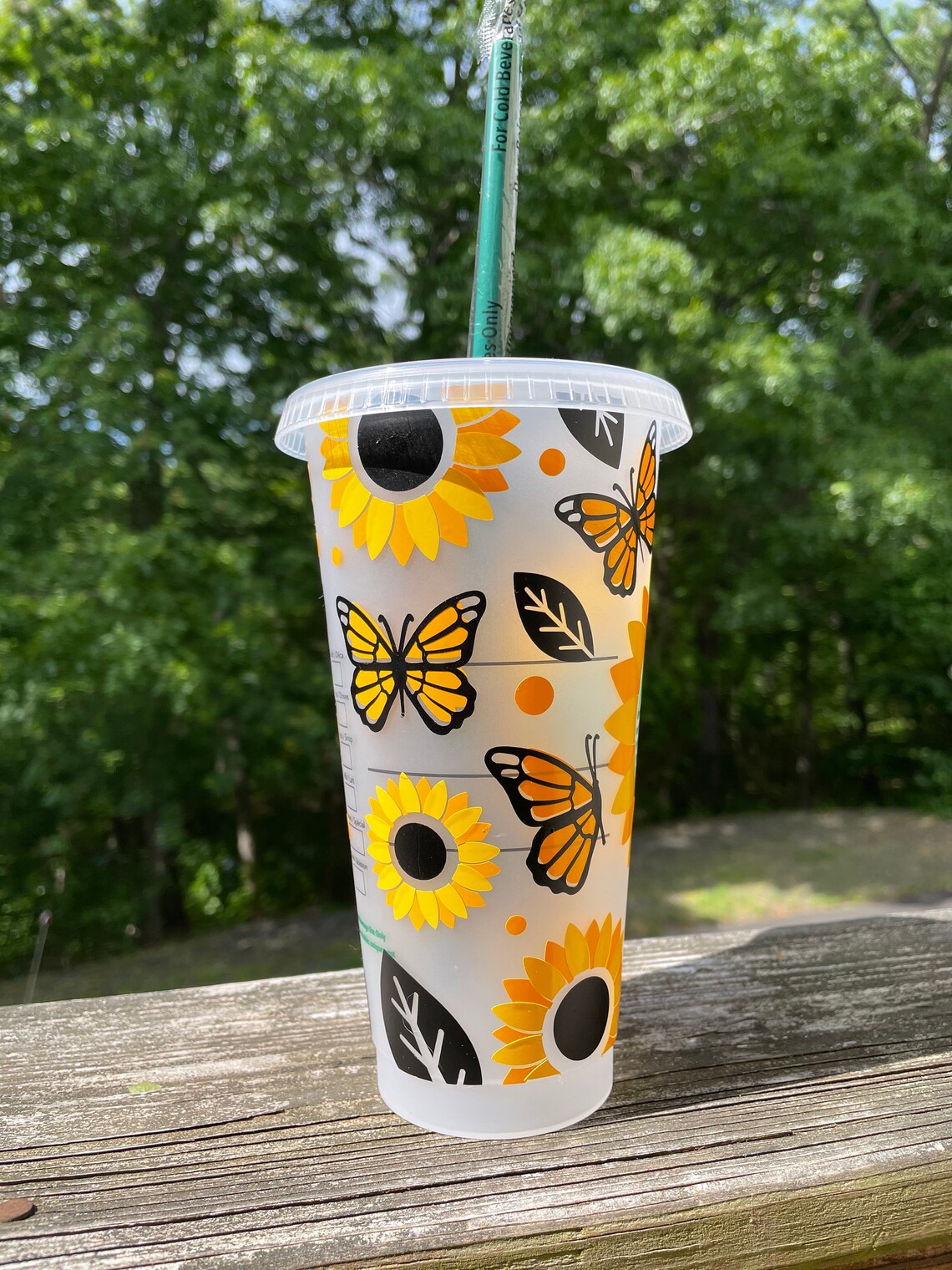 Sunflower Butterfly Starbucks Cup Sunflower Starbucks Cup Etsy