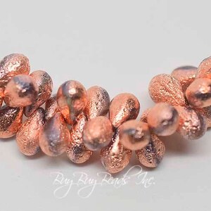 Infernal Etched 1 Strand 25 Beads Drops Czech Glass Beads 6MMx9MM Tear Drop