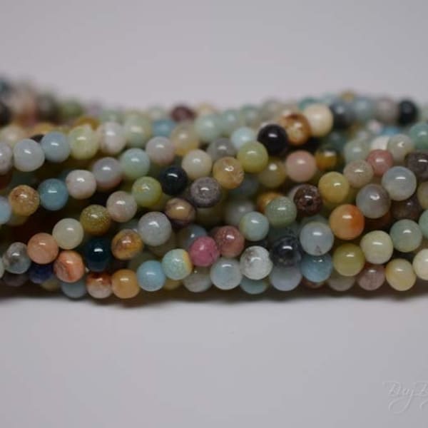 4MM, Amazonite, Round Beads, Natural Stone Beads, 1 Strand (Approx 90-95 Beads)