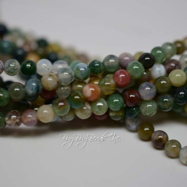 4MM, Indian Agate, Round Beads, Natural Stone Beads, 1 Strand (Approx 95-102 Beads)