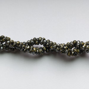 3MMx6MM, Granite Galaxy Yellow, Peanut-Shaped Beads, Farfalles Czech Glass Beads - 20 inch Strand (Approx 200 Beads)