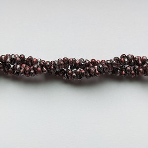 3MMx6MM, Granite Galaxy Red, Peanut-Shaped Beads, Farfalles Czech Glass Beads - 20 inch Strand (Approx 200 Beads)