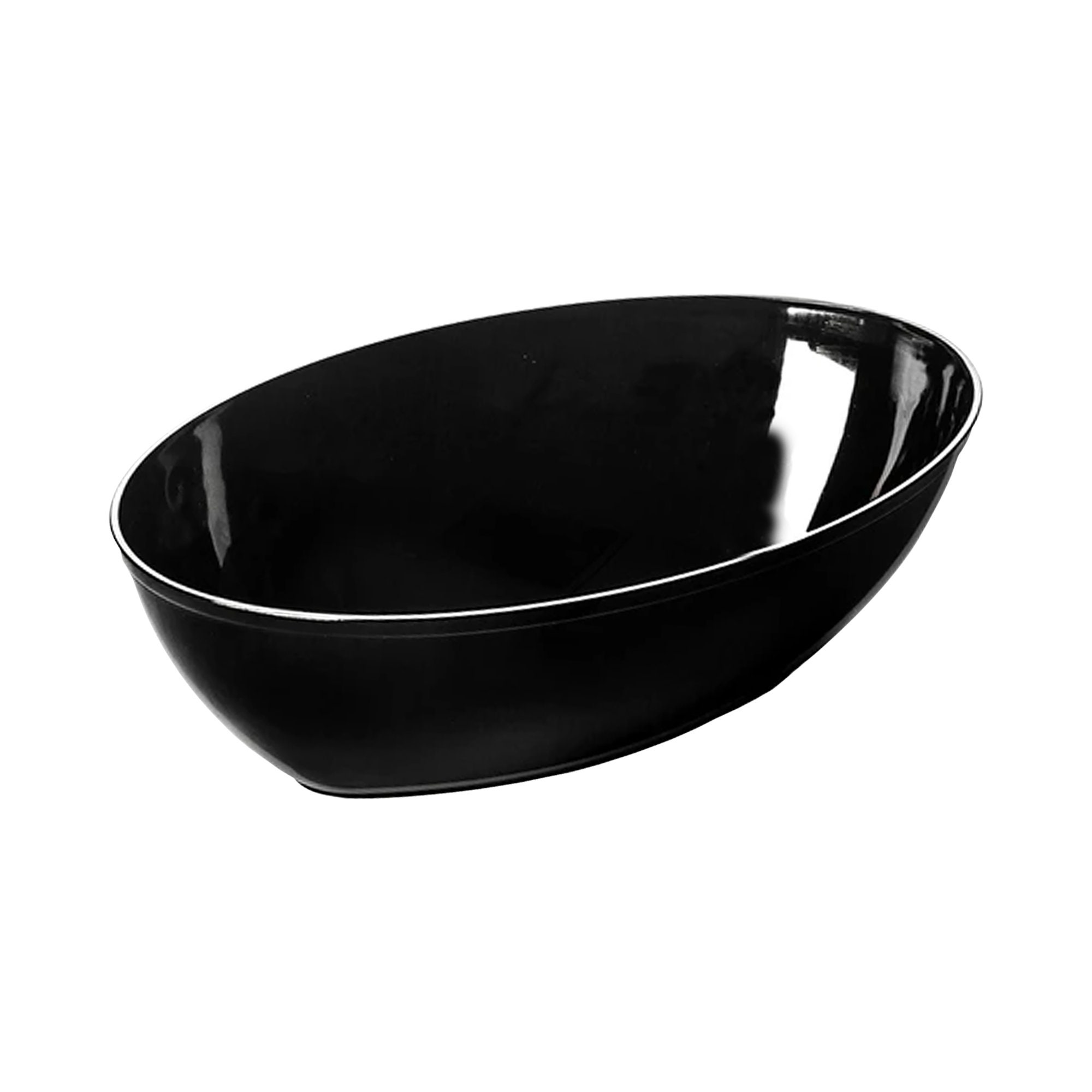 Take-out Salad Containers  64 oz. Black Disposable Plastic Catering Bowl