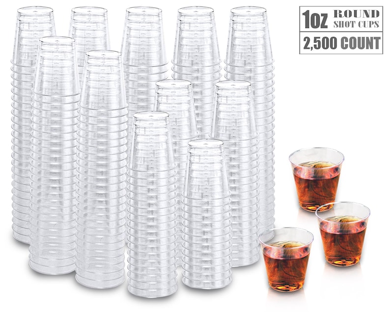 Small Round or Square Glasses Clear Plastic Shot Glasses Wine Tasting Cups Party Supply Mini Shot Cups Disposable Plastic Wine Glasses