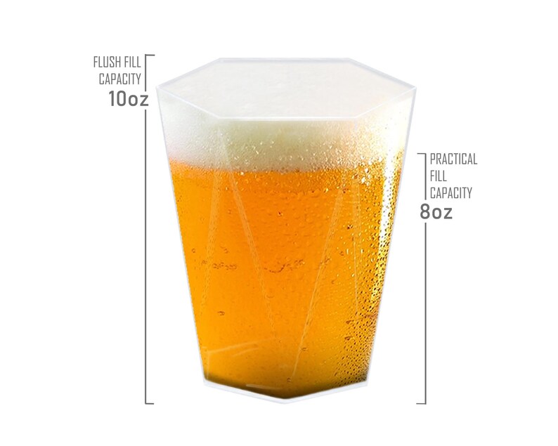 10 Oz Clear Hexagon Disposable Plastic Party Beer Cups Etsy