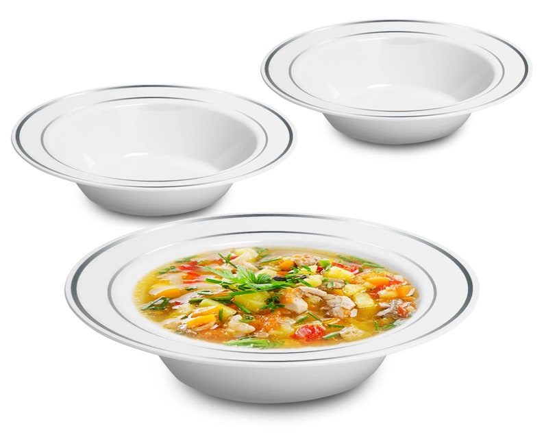 Fancy Soup Bowls Disposable Plastic Salad Bowls Round Etsy