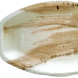 Oval Natural Palm Leaf Eco-Friendly Disposable Trays, Natural Wooden Trays, Biodegradable Compostable Servingware, Wedding & Party Supplies