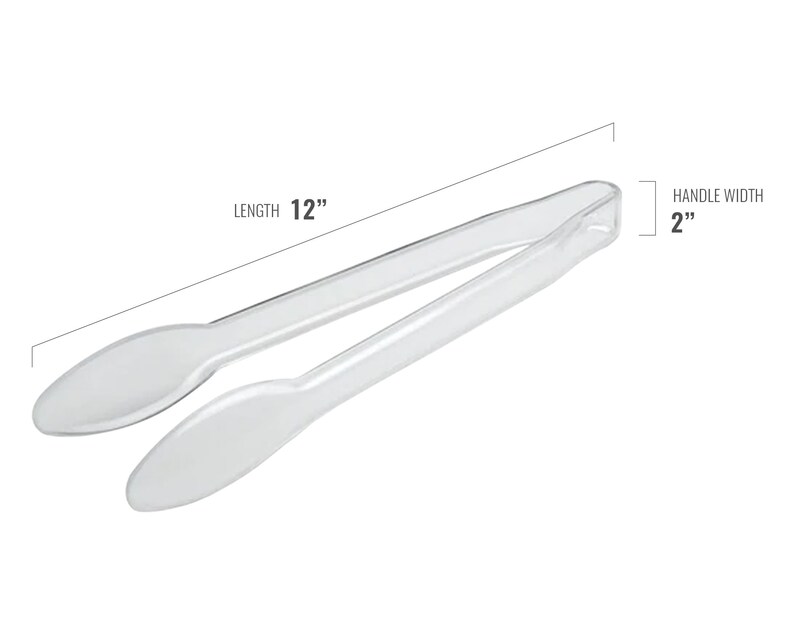 Classic Clear Disposable Plastic Serving Tongs 12 Large Etsy