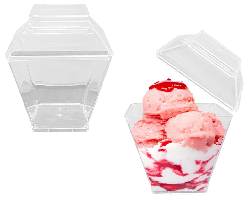 3.5 Oz. Clear Square Disposable Plastic Mini Dessert Cups With Etsy