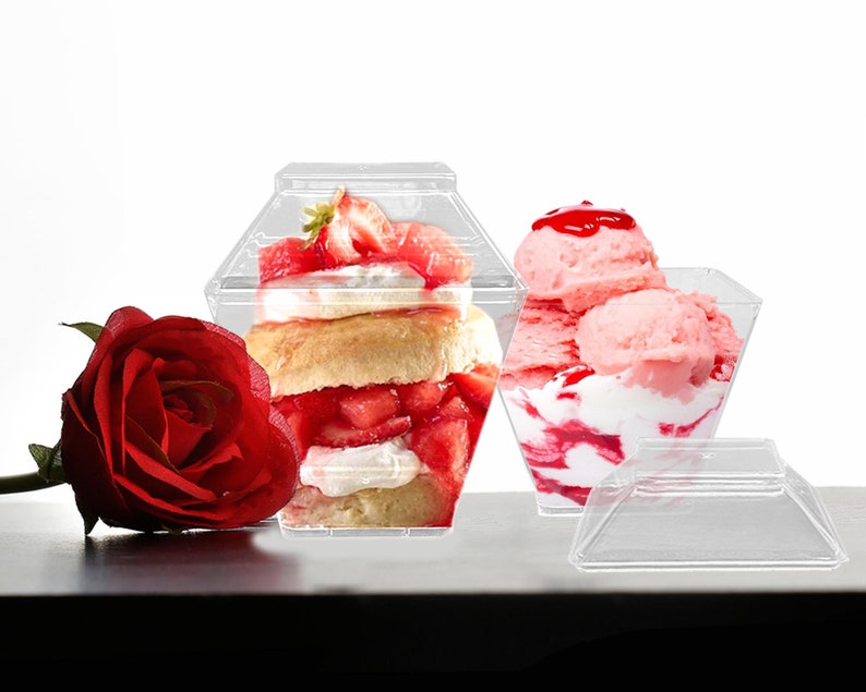 3.5 Oz. Clear Square Disposable Plastic Mini Dessert Cups With Etsy