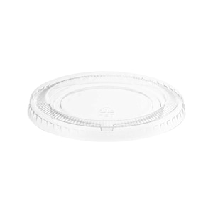 May include: A clear, circular plastic lid with a ridged edge. The lid is designed to fit on a cup or container. The lid is transparent, allowing the contents to be visible. The lid is made of a lightweight material.