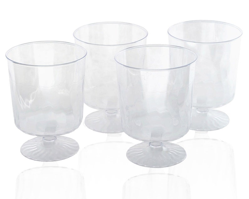 Drinkware Crystal-Like Stemware 240pcs Plastic Wine Glasses Disposable Wine Glasses Clear Fancy Wine Cups Wedding /& Party Supplies
