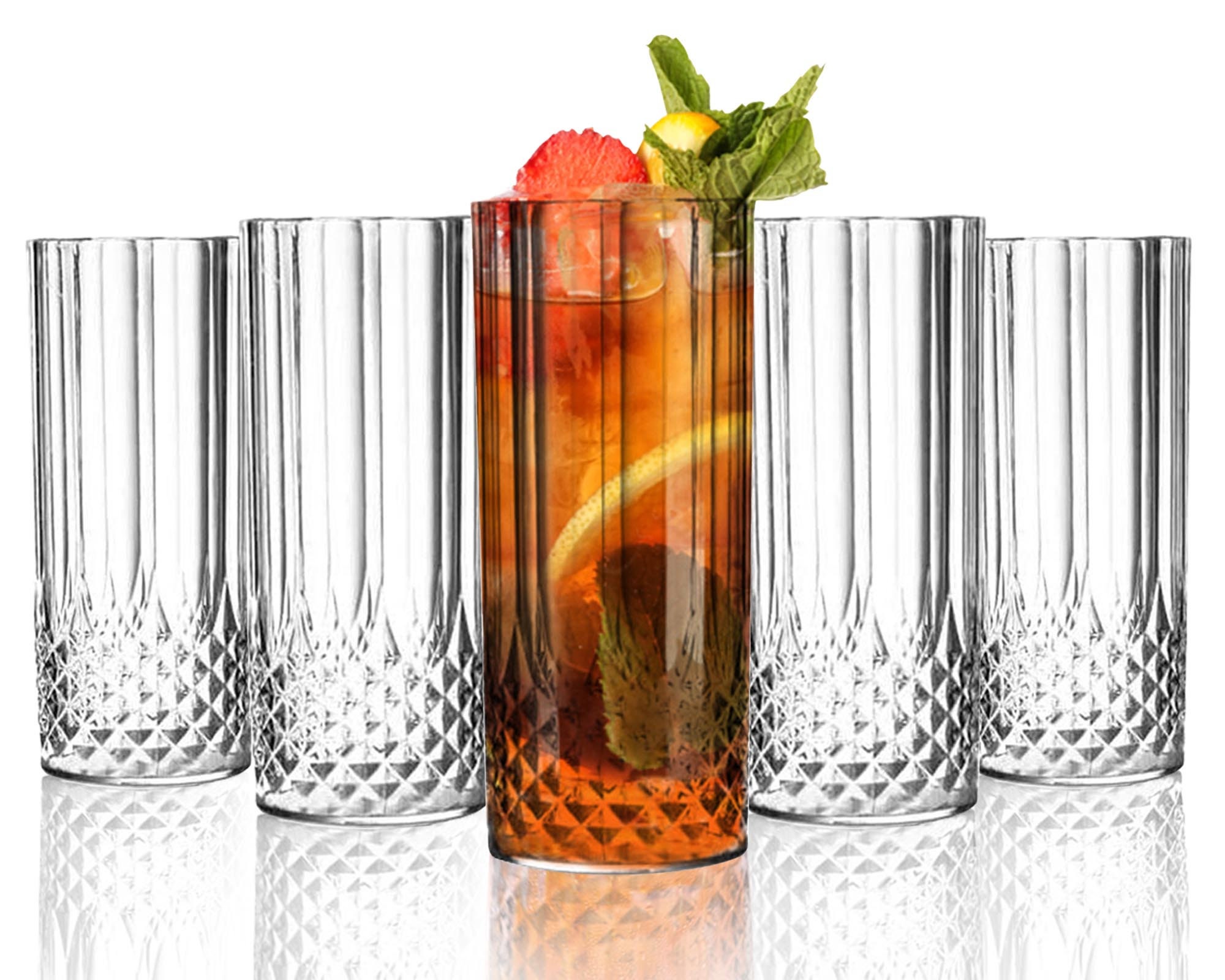 Elegant Crystal Cut Plastic Glasses Crystal Clear 14 Oz Etsy