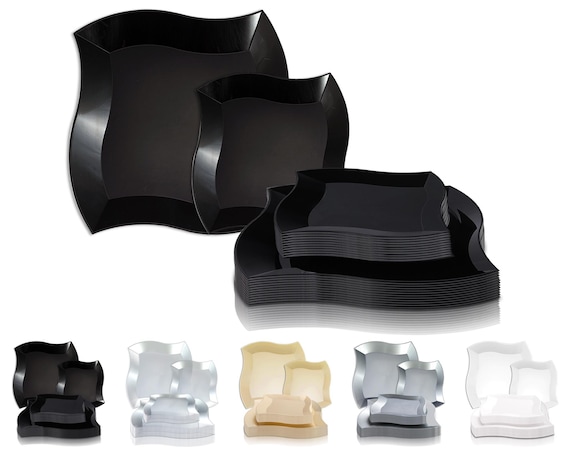 Black on sale disposable plates