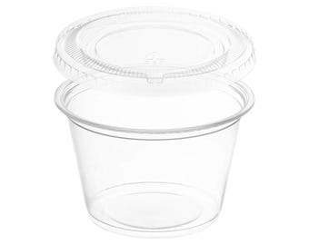 10 - 2 Oz Clear Oval Plastic Souffle / Portion Cups and Lids - Etsy