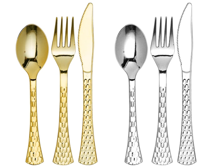 Fancy Plastic Cutlery Disposable Dinner Spoons Dinner Forks Etsy