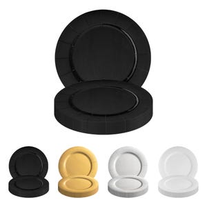Elegant Disposable Round Paper Charger Plates 13&quot;, Fancy Colors Red/Gold/Silver Dinnerware, Heavy Duty Paper Plates Wedding & Party Supplies