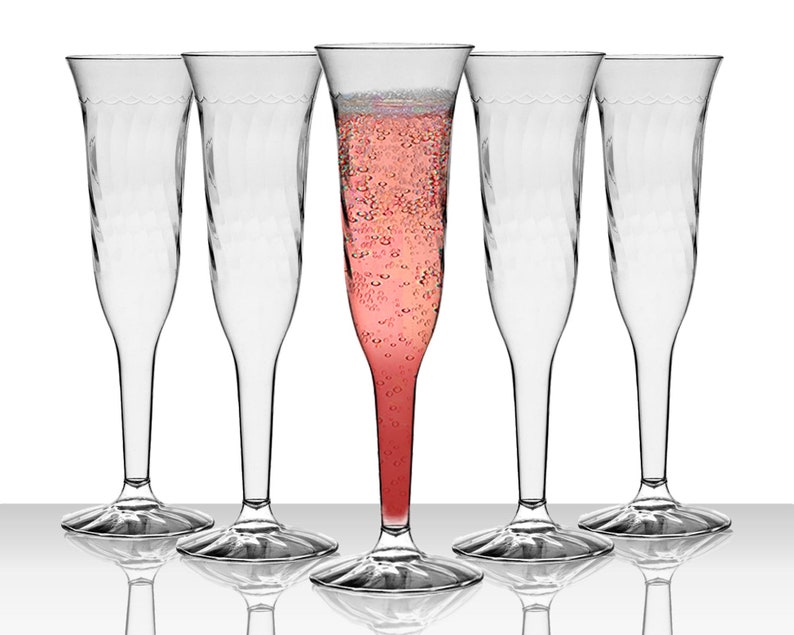 Fancy Champagne Flutes Disposable Plastic Wine Glasses Etsy