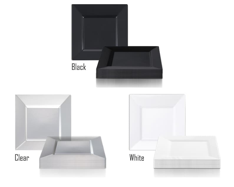 Disposable Square Pastry Plates Reusable Durable Plastic Etsy