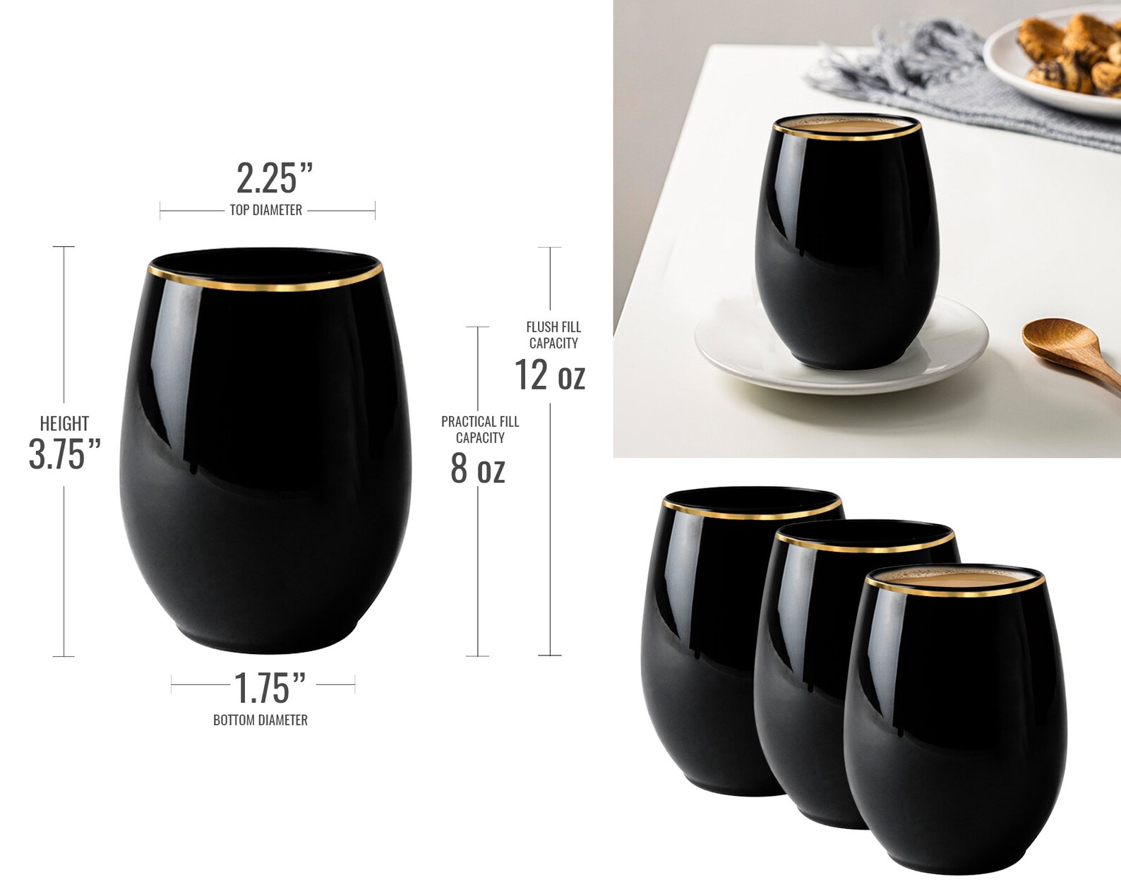 Elegant Stemless Disposable Plastic Wine Glasses Fancy Etsy