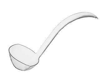 Plastic Ladles, Clear Disposable Large Long-handled Spoon, Cup-shaped Bowl Serving Flatware for Soup, Stew & Sauce for Buffet and Parties