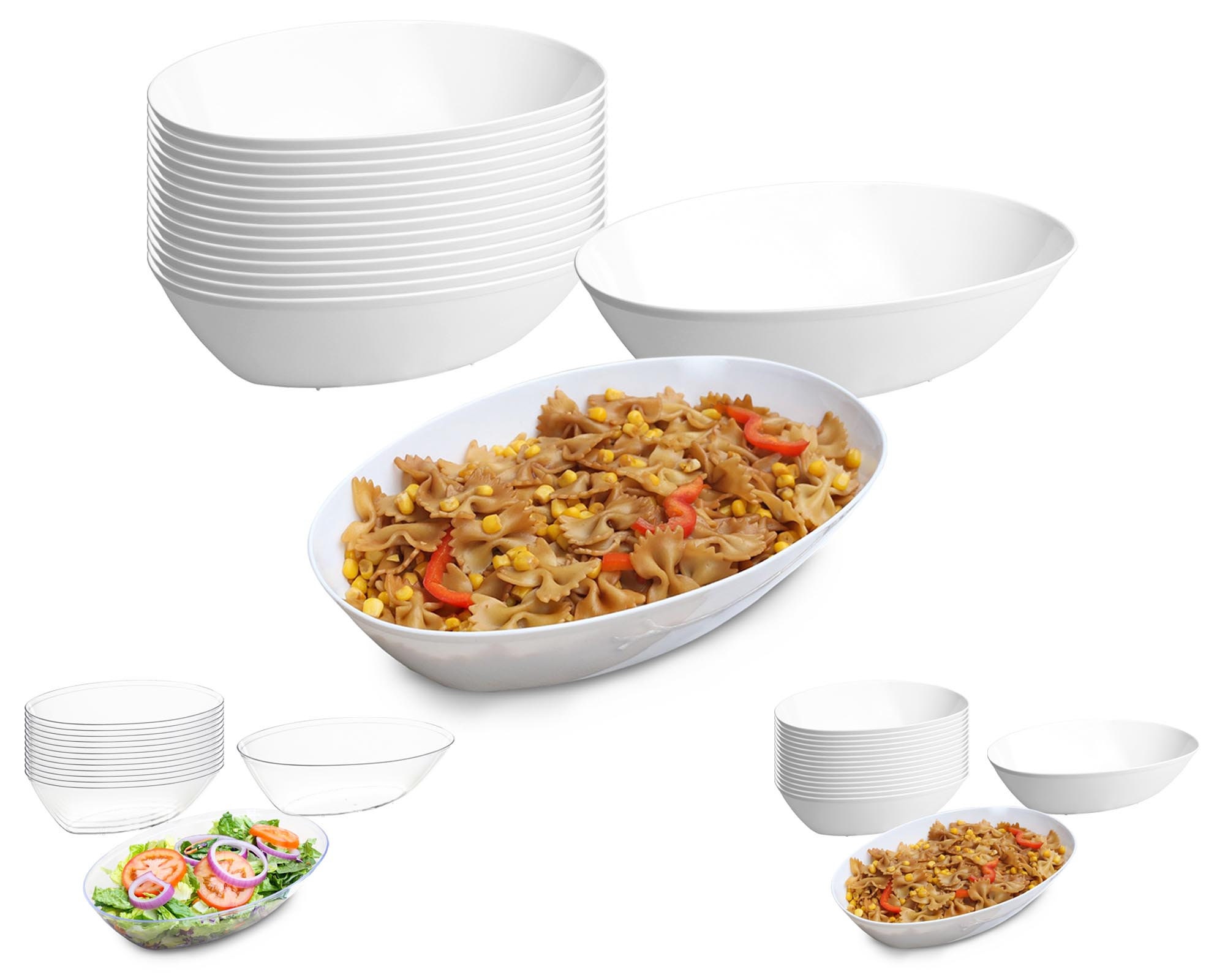 Take-out Salad Containers  64 oz. Black Disposable Plastic Catering Bowl