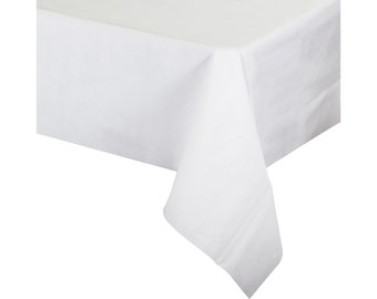 50" x 108" White Rectangular Linen-Like Tablecloths, Disposable Cloth Cover for Dining Table for Wedding, Birthday and All Occasions